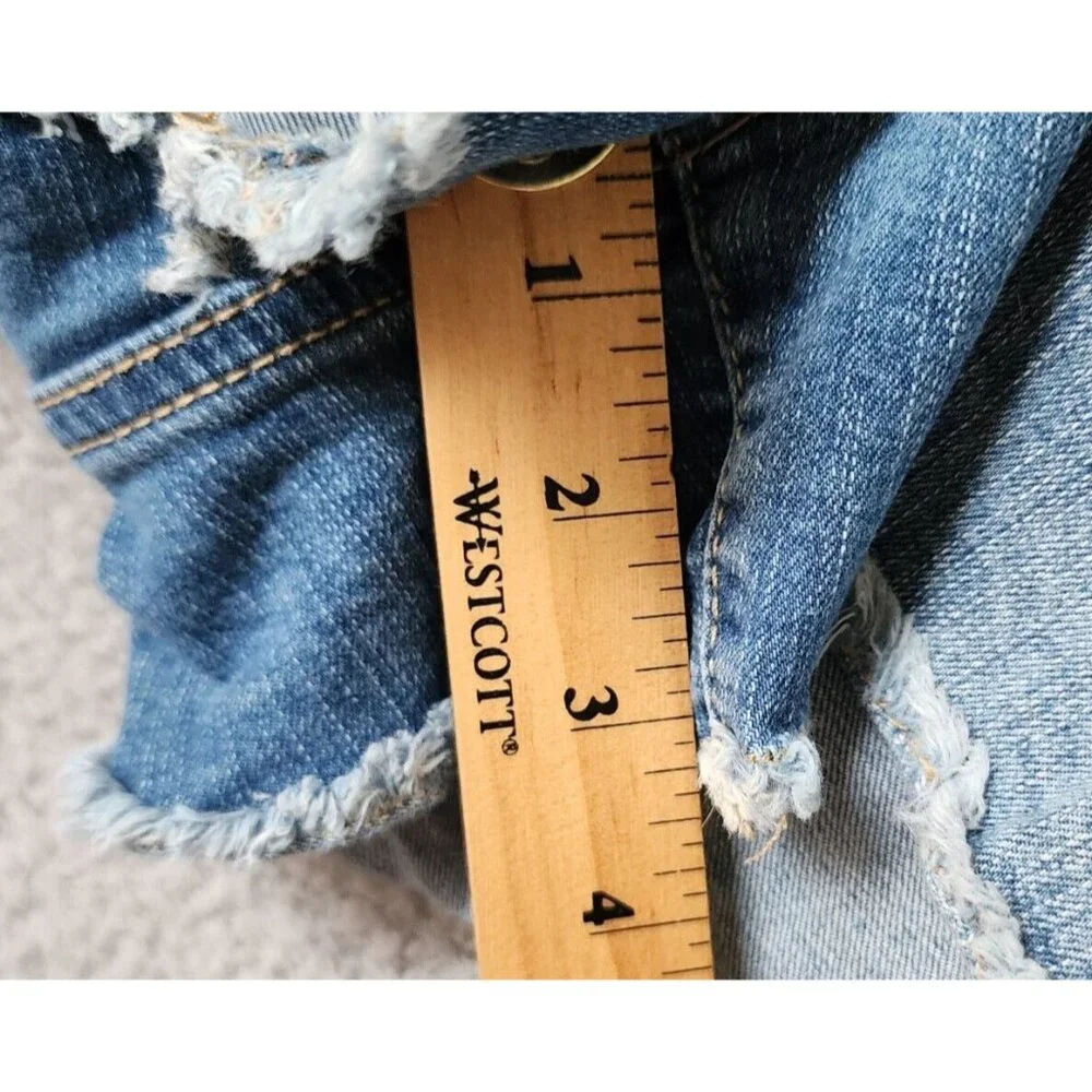 Torrid Women's Button Fly Stretch Denim Jean High Rise Shorts Distressed Size 22